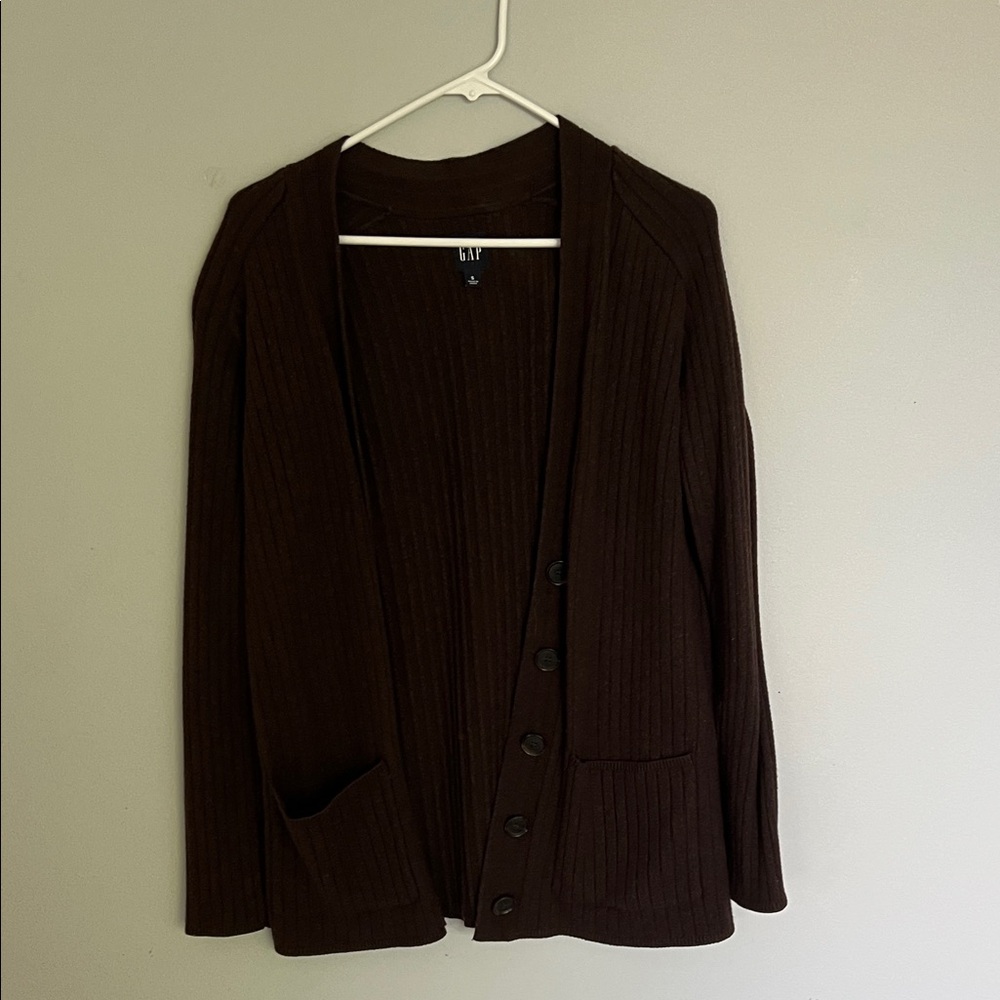 GAP Brown Ribbed Cardigan